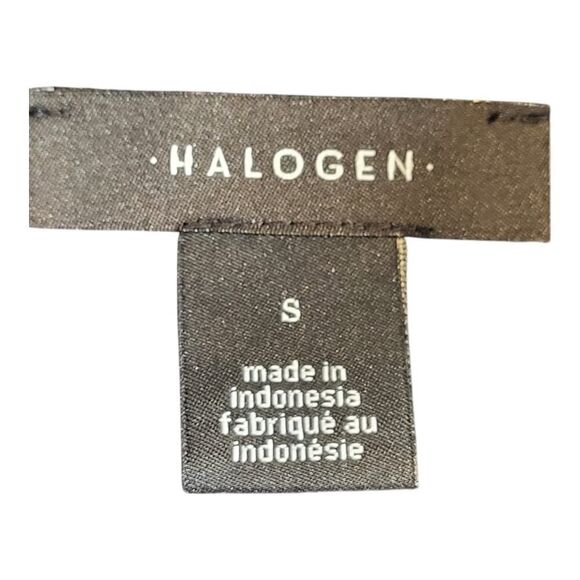 NEW Halogen Small Geo Boxed Black and White Striped Shirt Button-Up Retro Casual - Picture 2 of 15